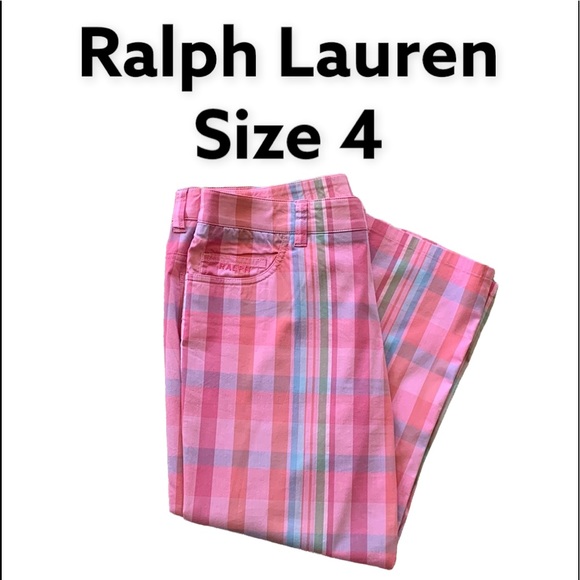 Pink Plaid Ralph Lauren Y2K Style Capri Pants Size 4 - Picture 8 of 12